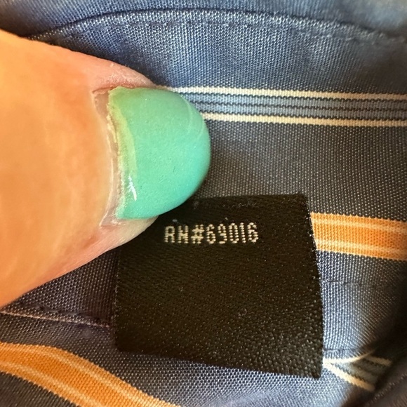 Kenneth  Roberts Platinum Button Up Long-sleeve Men's XL Blue Tan Stripe Shirt - Picture 5 of 10